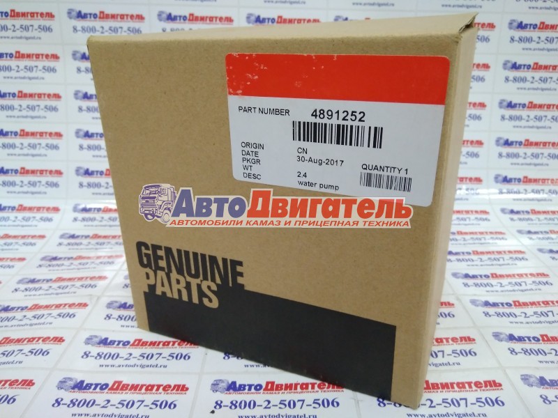 Насос водяной 4891252, 3800984,3285410, 4934040, 4943173, 5260263, 2881804 Cummins 4/6ISBe, QSB V6,7